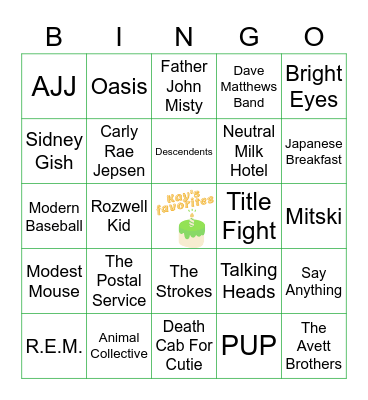 june- Kay's favs Bingo Card