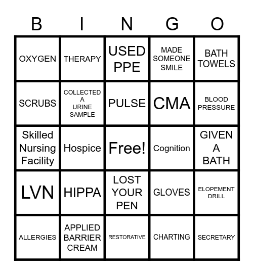 Legacy's Bingo Card