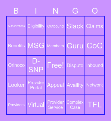 Devoted Health Bingo Card