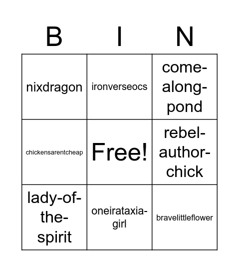 dolce-elegy Bingo Card