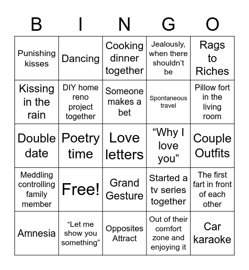 romantic-bingo Card