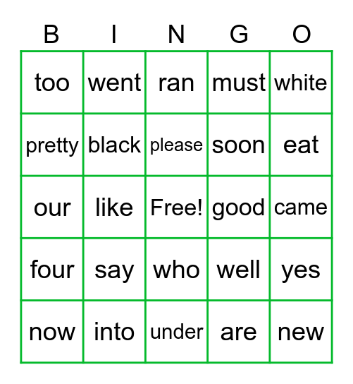 Trimester 3 Sight Words Bingo Card