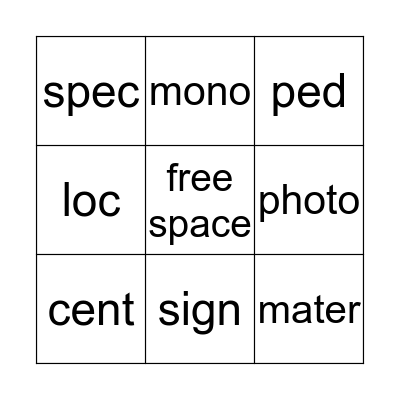 Bingo Card