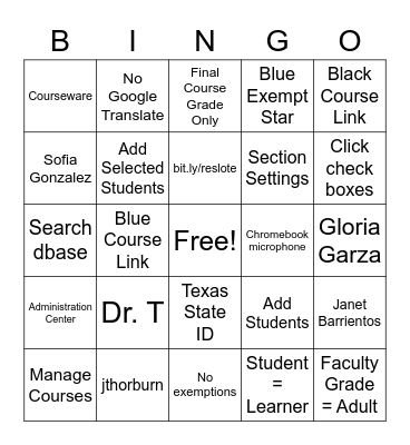 Edmentum for Foreign Language Bingo Card