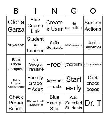 Edmentum for Foreign Language Bingo Card