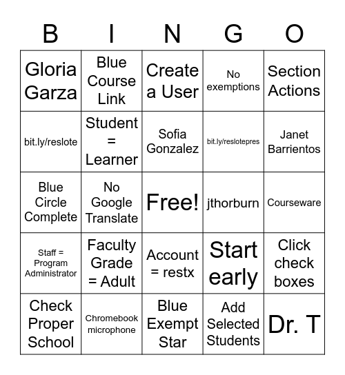 Edmentum for Foreign Language Bingo Card