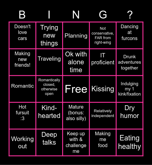 Are you Melon's type? Bingo Card