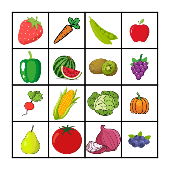 Garden Bingo Card