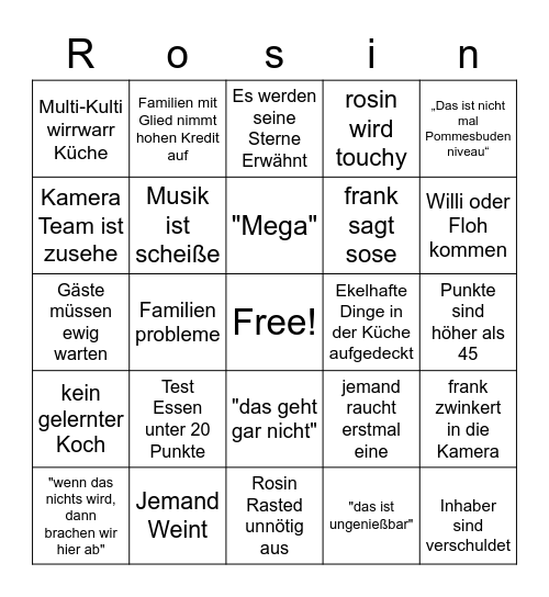 Jesus Rosini Bingo Card