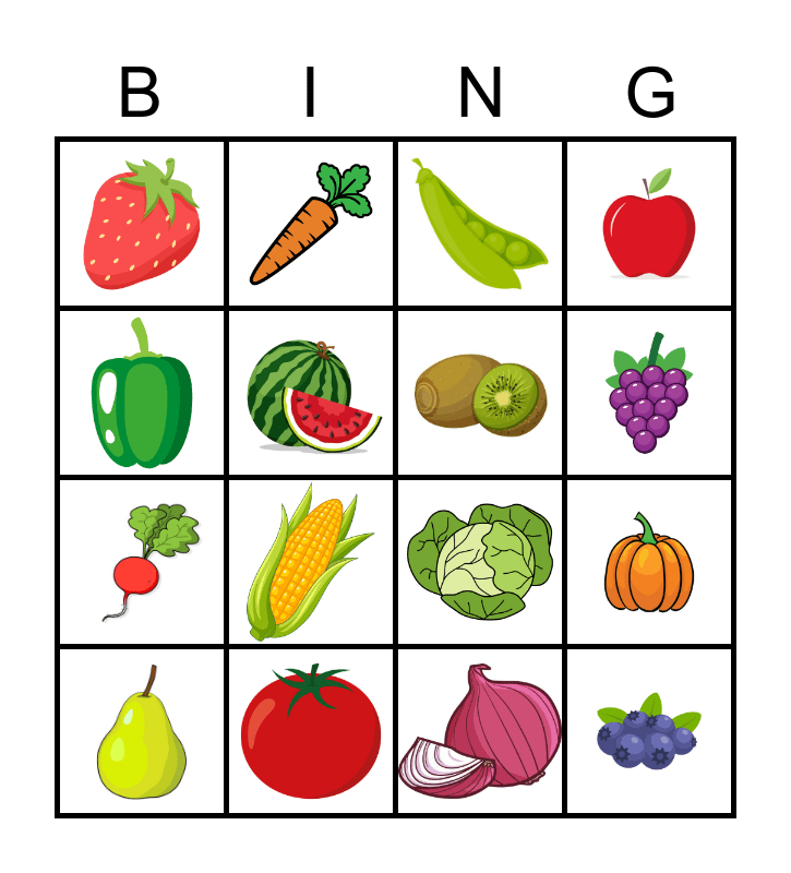 Garden Bingo Card