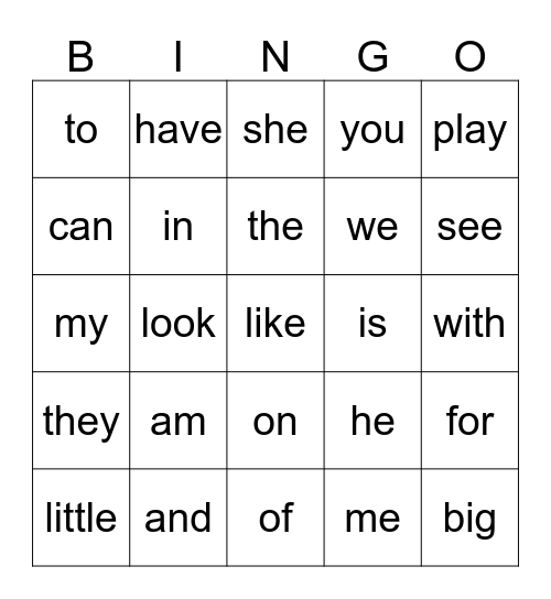 BINGO Card