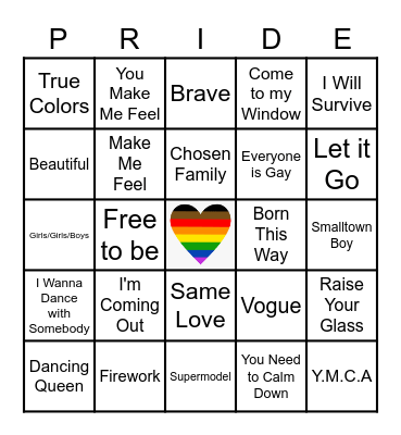 ShutterPRIDE Bingo Card