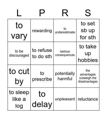 "The Best Medicine" Bingo Card