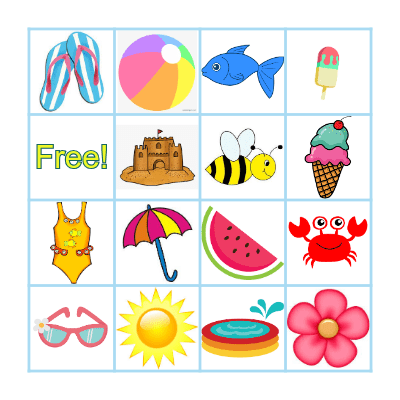 Summer Fun Bingo Card