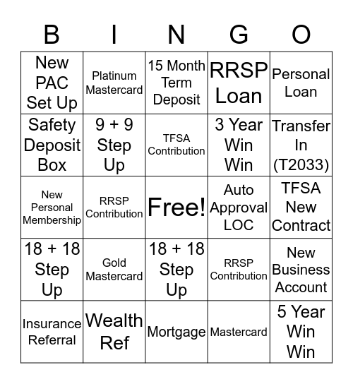 2016 RRSP Campaign Week 3 Bingo Card