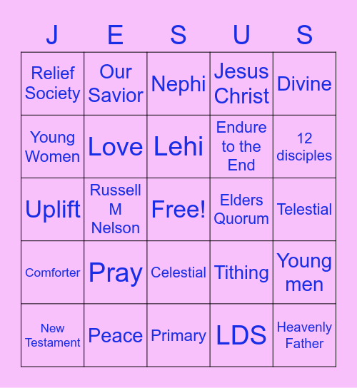 Spiritual Bingo Card