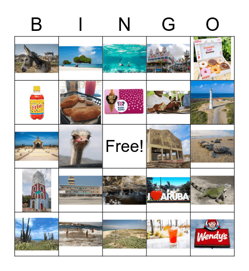 Aruba Bingo Card