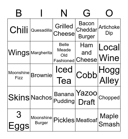 Barlines Bingo Card