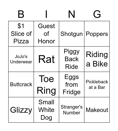 Tour De Fridge Bing Bingo Card