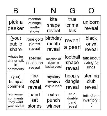 Ring Bomb Party - 2 Bingo Card