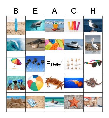 Beach Bingo Card