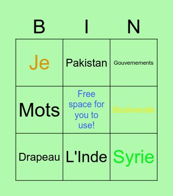 Des pays Bingo Card
