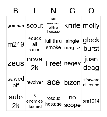 CSGO Bingo Card