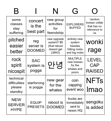 NEW AGE Showcase Bingo Bongo Bingo Card
