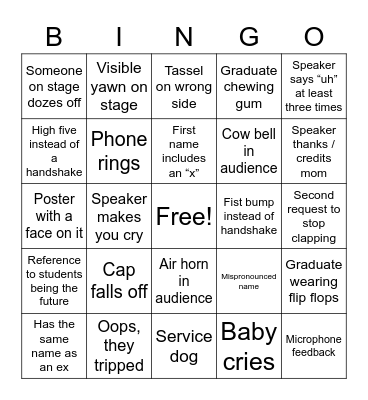 It’s Graduation Time! Bingo Card