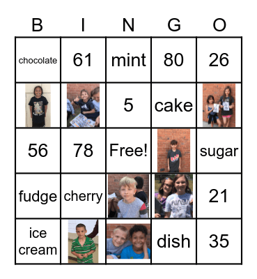 Ice Cream Day Bingo Card