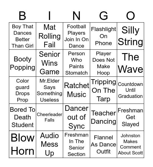 Rally Day Bingo Bull SH*T Bingo Card