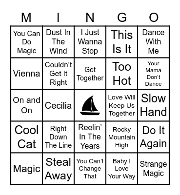 Yacht Rock 3 Bingo Card