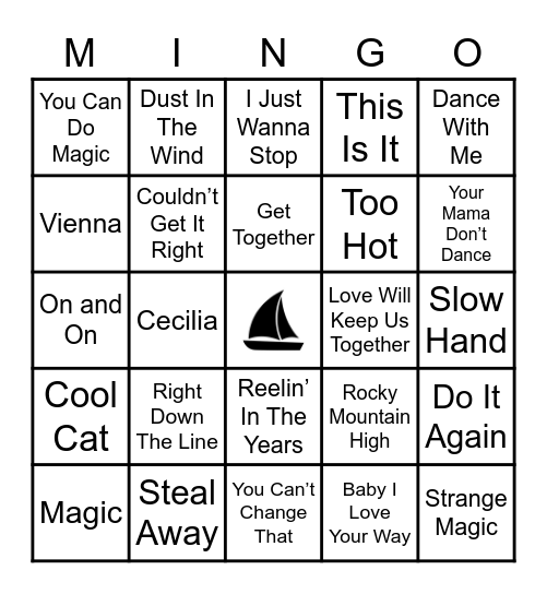 Yacht Rock 3 Bingo Card
