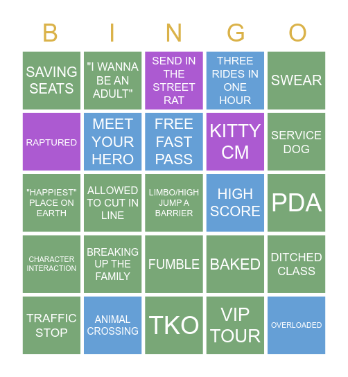 C E L E B R I T Y Bingo Card