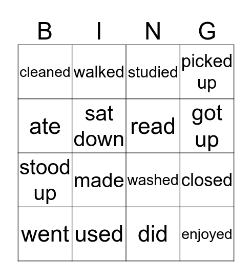 I played bingo Card