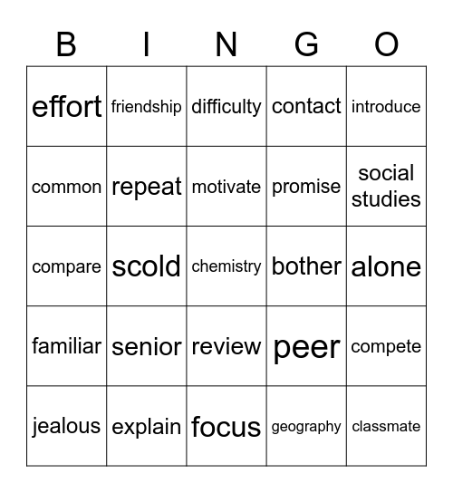 DAY 6-7 Bingo Card