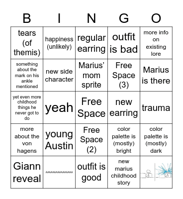 Marius’ 3rd B-day Bingo Card