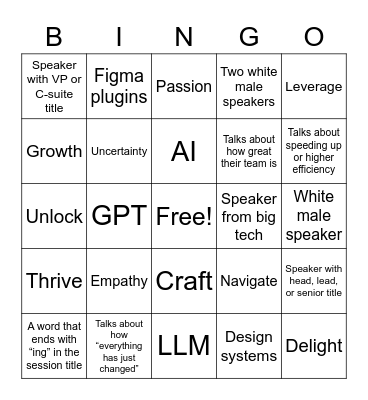CONFIG 2023 Bingo Card