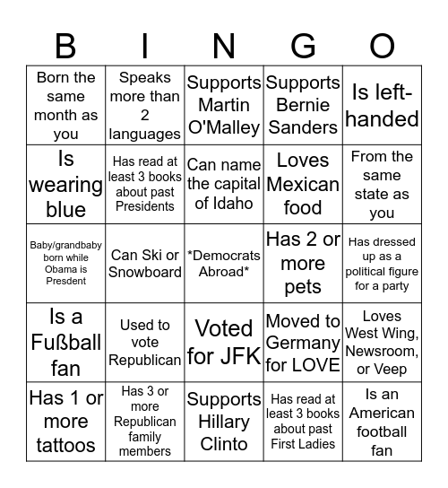 AGM 2016 Bingo Card