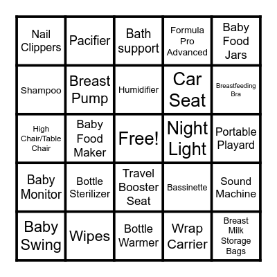 BABY SHOWER BINGO Card