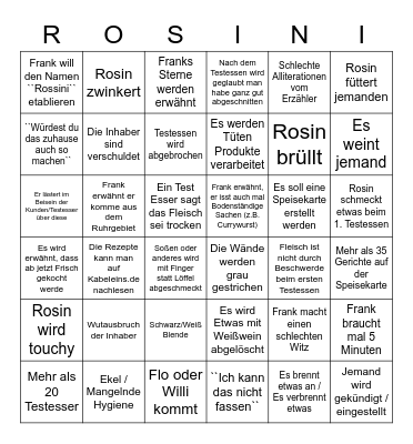 Rosingo Bingo Card