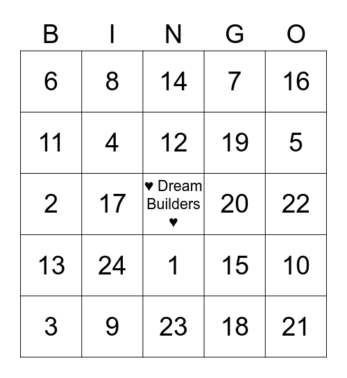 Valentine's Day Bingo Card