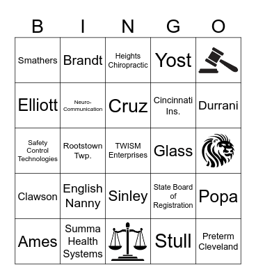 Civil Case Law Update Bingo Card