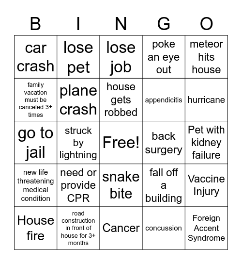 It's been a great year Bingo Card