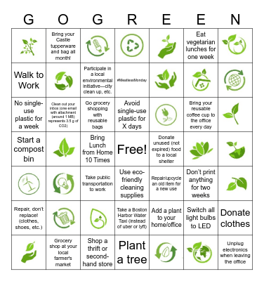 Every day is Earth Day! Bingo Card