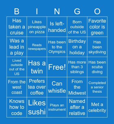 Bingo Social Bingo Card