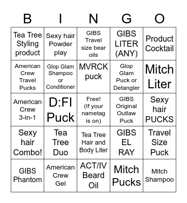 Product Bingo Card