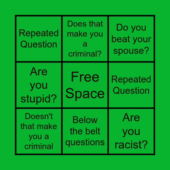 Interview Bingo Card