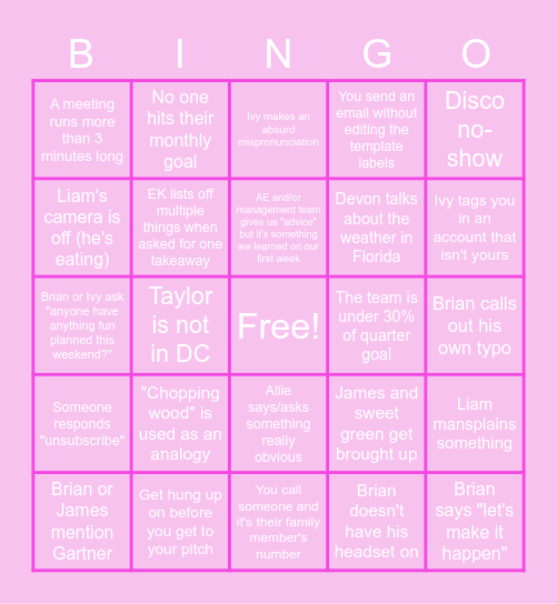 Gappify Bingo Card
