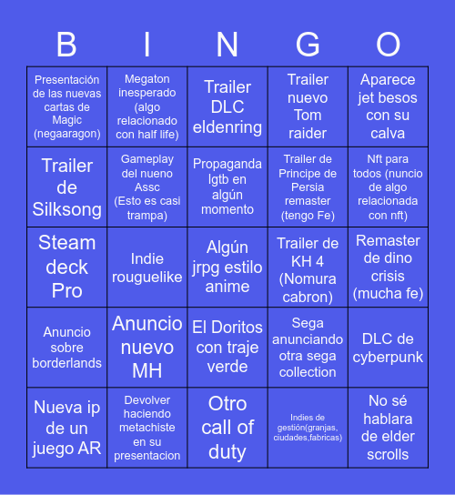 Summer Doritos fest Bingo Card